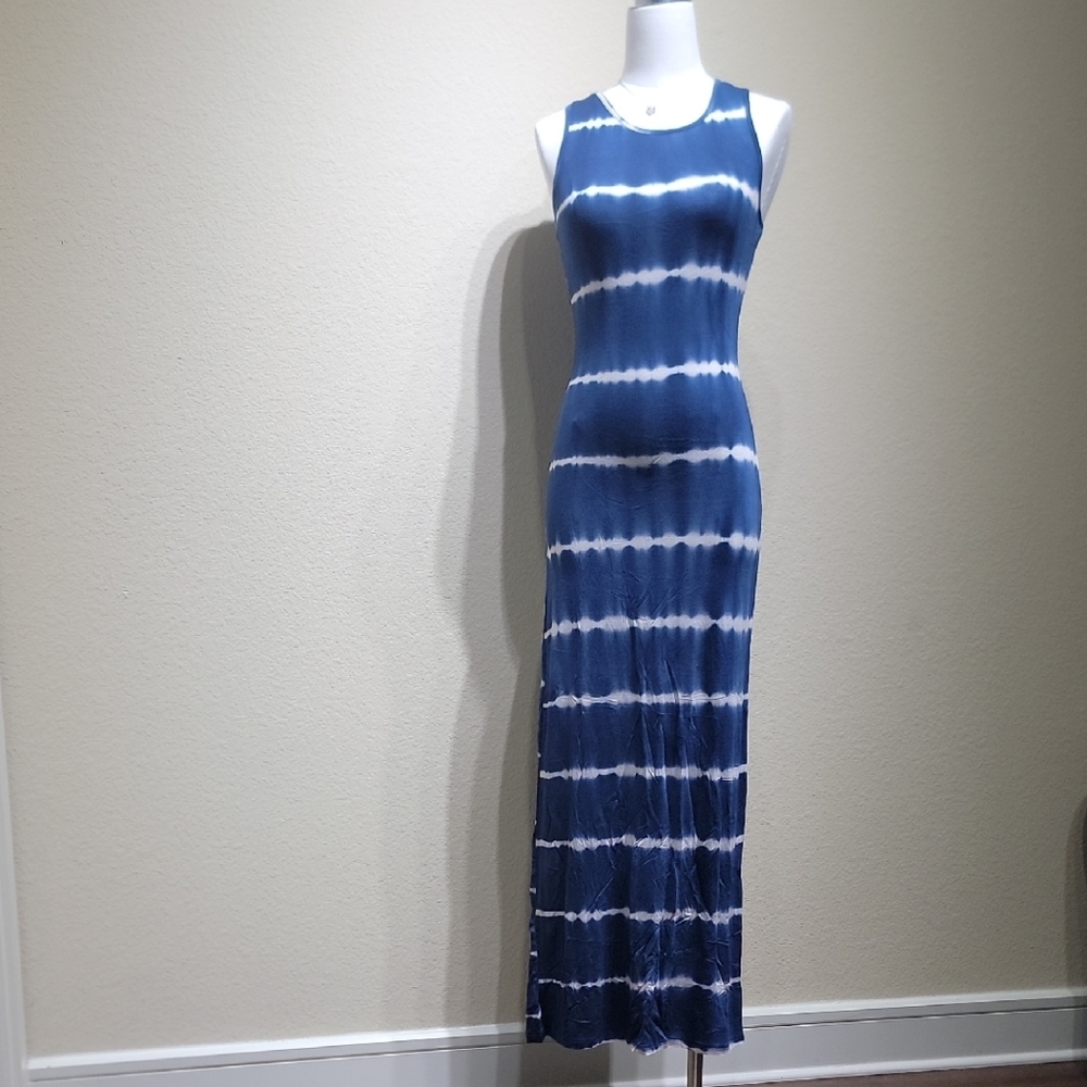 Yelete Navy Tie-Dye Maxi Dress